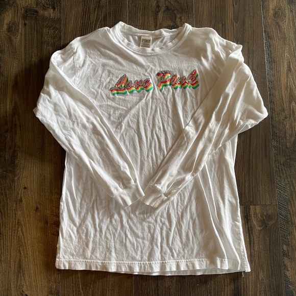 Victoria’s Secret PINK Long-Sleeve Campus Tee –‎ Size Small - Picture 1 of 5